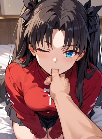 Fate/Stay Night: Rin Tohsaka, office leads to romantic sex and intense blowjob with anal