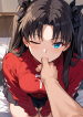 Fate/Stay Night: Rin Tohsaka, office leads to romantic sex and intense blowjob with anal